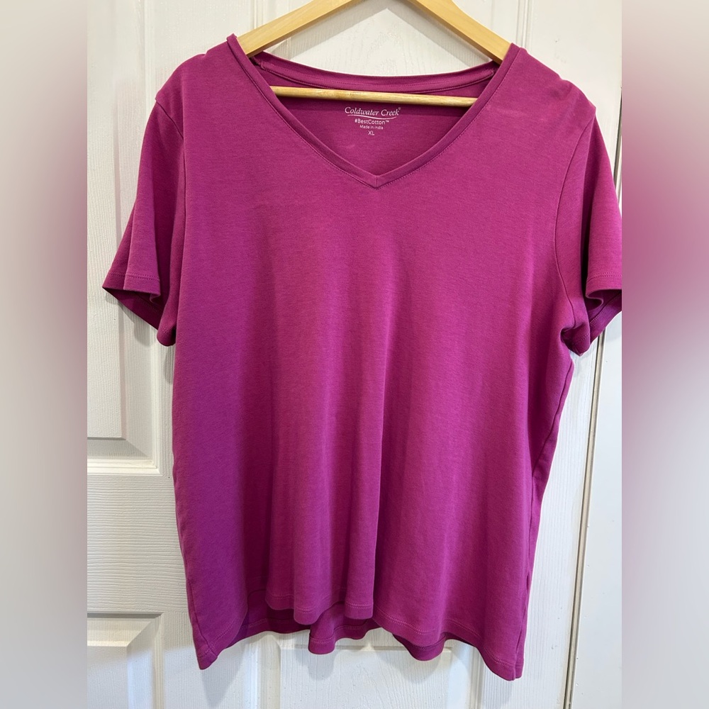 Women's Pink V-Neck Top by Coldwater Creek